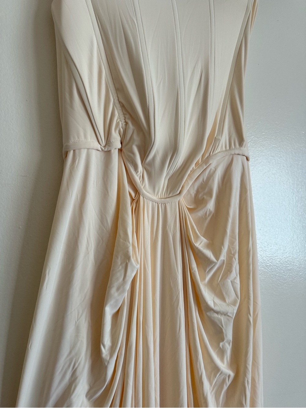 Pearl Gown Deme by Gabriella Bustier Strapless Ivory Ruched Maxi Dress - Picture 6 of 9